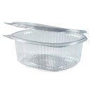 50 Stk. Feinkostbecher oval klar mit Deckel 1500 ml PET